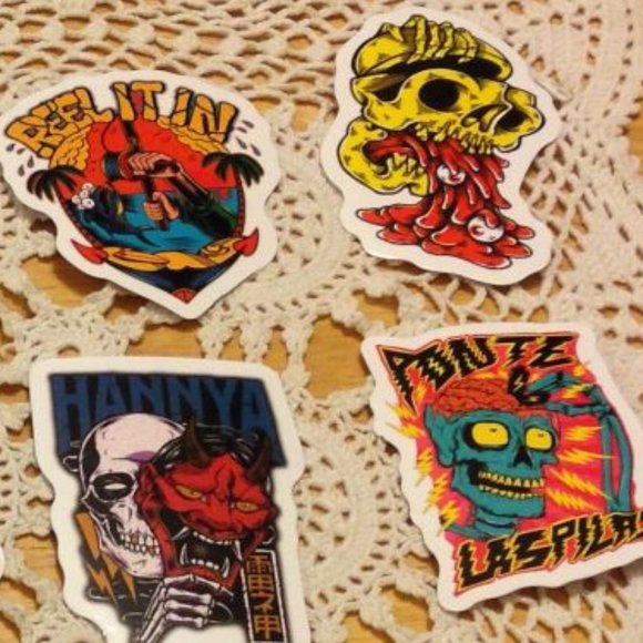 Skulls, cellphone stickers, psychedelic colors - Picture 6 of 6